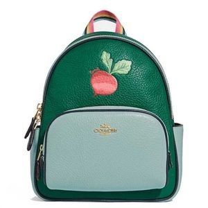 Coach mini court back pack with radish